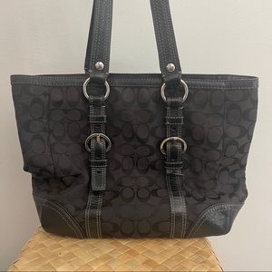 Large coach tote bag, black